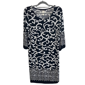 Intriguing Threads Black and White Swirl Dress - 18WP